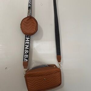 Luxurious Brown Embossed Leather Crossbody Bag